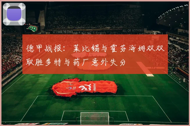 德甲战报：莱比锡与霍芬海姆双双取胜多特与药厂意外失分